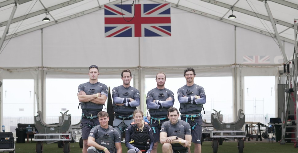 L-R Top row Neil Hunter (GBR), Ben Ainslie (GBR), Luke Parkinson (AUS/GBR), Iain Jensen (AUS) Bottom row Rich Mason (GBR), Hannah Mills (GBR), Matt Gotrel (GBR) 